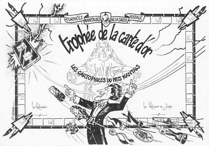 Carte souvenir des JNCP 14-15/11/1998. Illustrateur Jean CLAVAL. CPM srie CPN 286