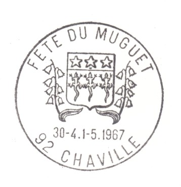 Cachet philatlique commmorant la fte du muguet des 30 avril et 1er mai 1967.