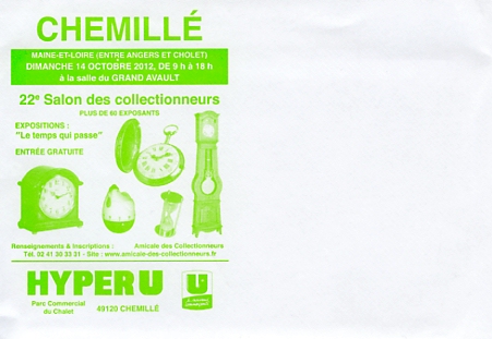 Anonce du salon de Chemill (49), le 14 octobre 2012.