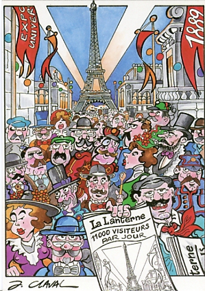 Levallois-Perret 1889-1989 : Centenaire de la Tour Eiffel. Cration Jean Claval. Ed. Club des Crateurs et Cartophiles Contemporains, CPM d’une srie M18/37