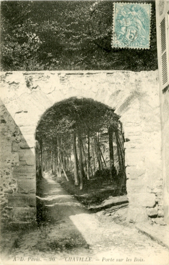Porte sur les Bois. CPA A.D. diteur, Paris, n° 20, collection Chaville. Carte circule le 8 octobre 1905, dos divis. (coll. part.)