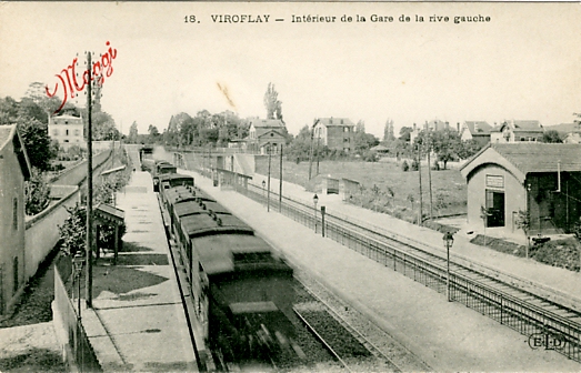 Intérieur de la gare Rive-gauche avec surimpression publicitaire Maggi.  (coll. part.)