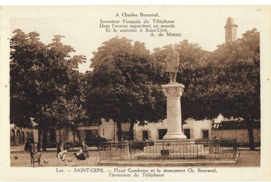 Monument à Charles Bourseul,. CPA sépia. Coll. particulière