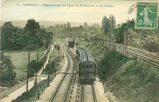 Le saut de mouton du pont de Bretagne o se croisent les lignes des Invalides (en bas) et de Montparnasse.