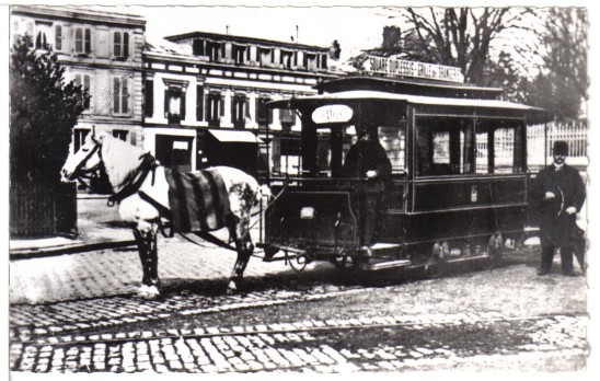 Voiture de tramway amricain, ligne Duplessis- Grandchamp. CPM repro de photo ancienne.