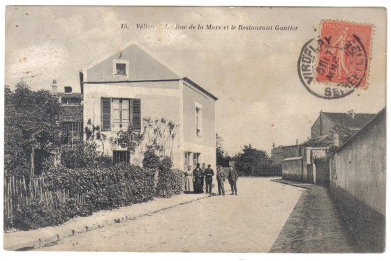 Rue de la Mare et restaurant Gautier. CPA circule aot 1905 Coll. part.
