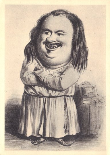 3. BALZAC, portrait-charge par Benjamin Roubaud dans le Charivari, 1838. (Bibliothque nationale, Cabinet des Estampes). Srie de 4 CPM grand format, Editions A. CALAVAS - Paris