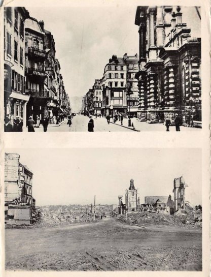 Avant/après : Rue de Paris avec l’église au premier plan à droite.