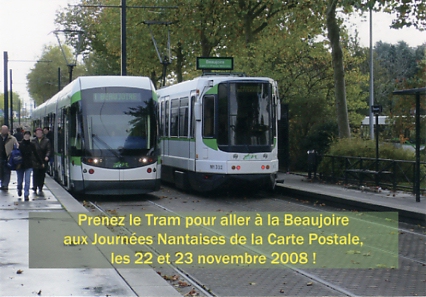 Carte-souvenir des JNCP, La Beaujoire, 22-23 novembre 1988. Photo PF Grard. Ed. SEMITAN (Soc Economie MIxte Transports en commun de l’Agglomration de Nantes.. CP  3000 ex