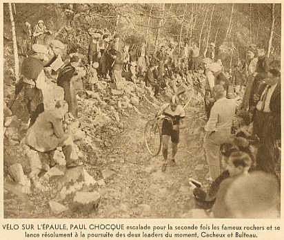 Vue de la course au championnat de France de cyclo-cross 1938 (Le Miroir des Sports n° 995 du mardi 22 mars 1938)