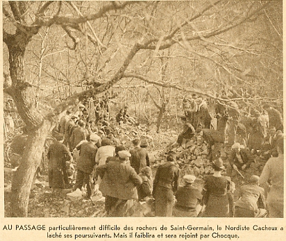 Vue de la course au championnat de France de cyclo-cross 1938 (Le Miroir des Sports n° 995 du mardi 22 mars 1938)