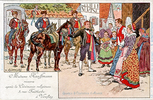 carte d’invitationde Mme Kauffmann, dessine par PK. Srie 13  Les invitations au mariage.