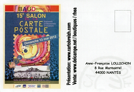 Annonce du 15ème salon de Baud (56), le 13 mai 2012. Annonce du 15ème salon de Baud (56), le 13 mai 2012.