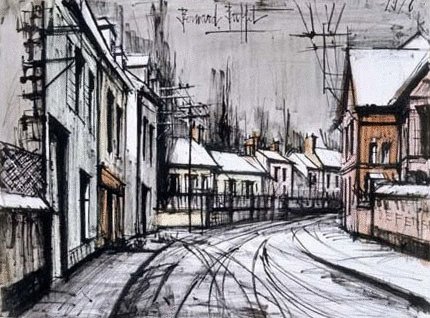 Le Village sous la neige par Bernard Buffet. (C) Droits réservés