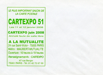 Annonce du Cartexpo 51, les 11-12 janvier 2008