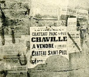 Détail sur une affiche de mise en vente du château St Paul.