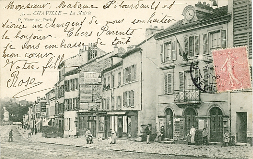 La Mairie. CPA n° 3, série Chaville. Circulée le 5/6/1906. (coll. part ;)