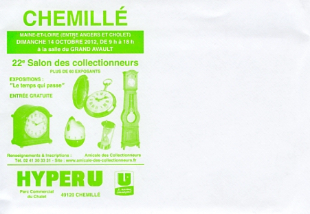 Anonce du salon de Chemillé (49), le 14 octobre 2012. Anonce du salon de Chemillé (49), le 14 octobre 2012.