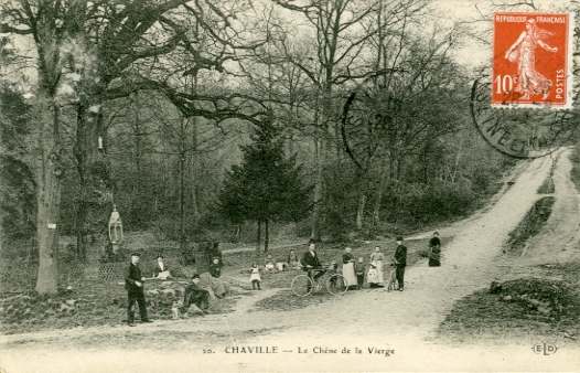 Groupe devant le chne de la Vierge de Chaville, dit le gros chne. (coll. part.)