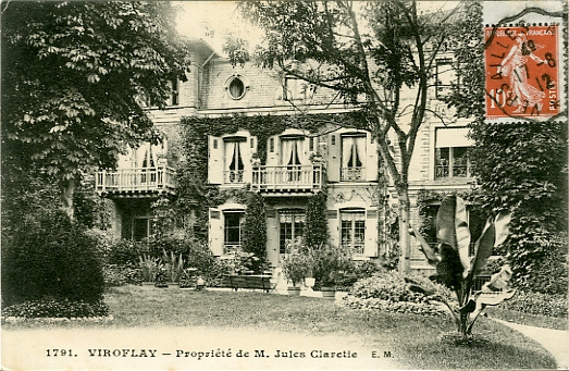 La villa de M. Claretie (Les Ormes). CPA n° 1791, E. Malcuit, Paris. Circule le 17 juin 1912. (coll. part.)