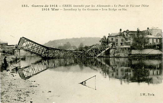 Pont de Creil dtruit.