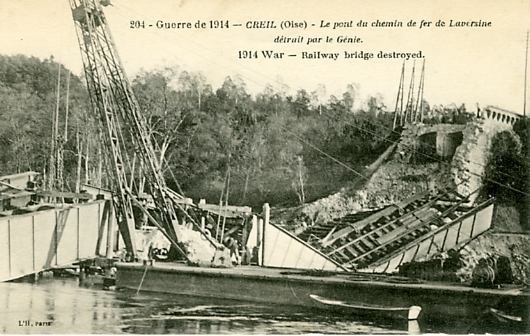 Pont de Creil dtruit.