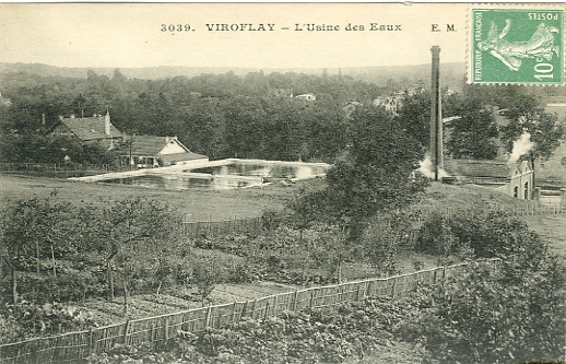 Prs de la pointe de Chaville, les rservoirs et l’usine des eaux. CPA E. Malcuit n° 3039, circule, dos divis (coll. part.)