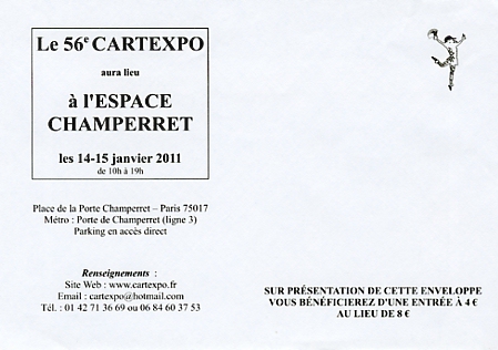 Annonce du 56ème Cartexpo 14-15 janvier 2011 Annonce du 56ème Cartexpo 14-15 janvier 2011