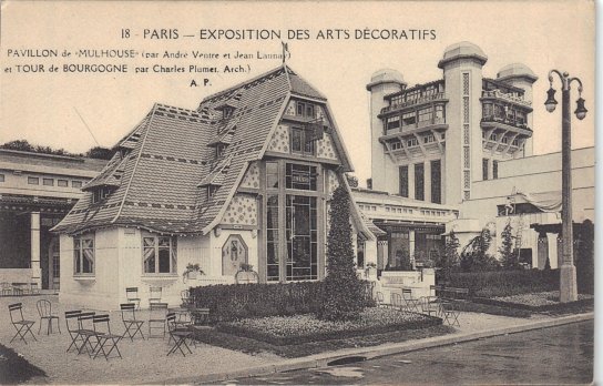 18-PARIS-EXPO INTERNATIONALE DES ARTS DECORATIFS - Pavillon de Mulhouse et tour de Bourgogne. Editeur A.P.