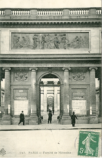 Porche d’entre de l’ecole de Mdecine de Paris.