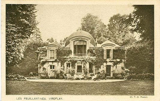 La villa Les Feuillantines vers 1920. Cette villa, dtruite en 1954 tait  la hauteur de l’entre actuelle de la rsidence des Feuillantines. Clich V. de Mestral.