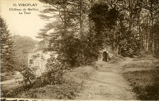 La tour du chteau prise du pav de Meudon. On distingue le chteau en contrebas. CPA (coll. part.)