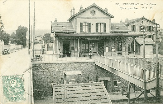 La gare et la descente de la rue Rieussec vers les écoles, avec le mur du cimetière. (coll. part.)