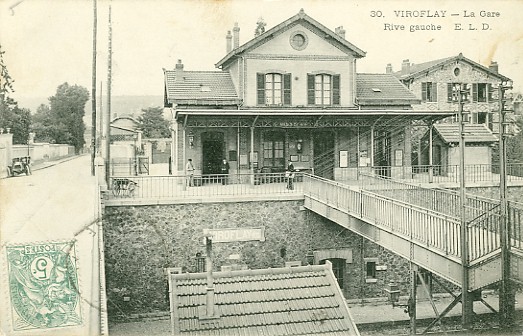 La gare et la descente de la rue Rieussec vers les coles, avec le mur du cimetire. (coll. part.)