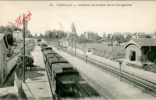 Intrieur de la gare Rive-gauche avec surimpression publicitaire Maggi.  (coll. part.)