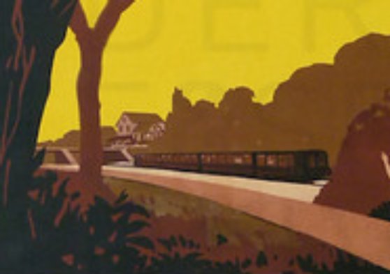 Détail de l’affiche vantant la proximité de la gare Détail de l’affiche vantant la proximité de la gare