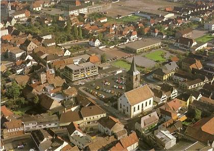 Vue arienne du centre-ville. Carte moderne