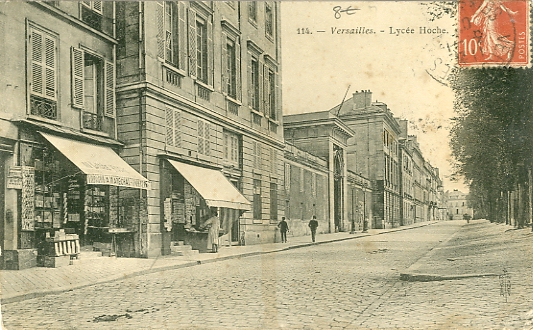 Livbrairie Marchal et faade du lyce Hoche sur l’Avenue de Saint Cloud.. n° 114  Ed. Royer, Nancy. dos divis, carte ayant circul 3/1/190 ?. (coll. part.)