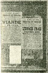 Affiches titres Viande frache, lgumes frais et lgumes secs. On peut penser qu’il s’agit d’appels d’offre pour la fourniture des subsistances.