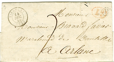 Lettre datée du 13 décembre 1845 à Viroflay (coll. part.)