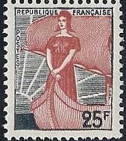 Marianne  la nef 25 anciens francs.