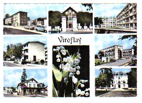 Multi-vues du début des années 60. Mairie, clos Saint-Vigor, château Vigne, gare rive-gauche, av. Gaston Boissier, Feuillantines (coll. part.)