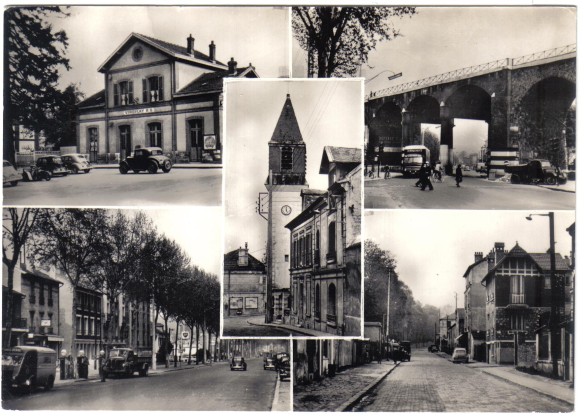 Gare RG, Arcades, route Nationale, Prs aux Bois-Postes, St Eustache. Collection du Tabac Thuillet, photo vritable ; CPSM N/B bords droits, non circule,coll. prive.