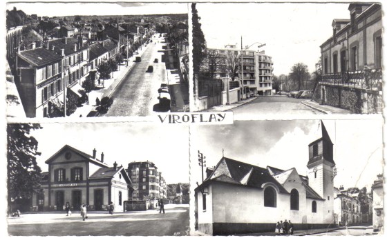 Multivues Route nationale, gare RD, St Eustache et gare RG. CPSM N/B bord dentel en format rduit. Coll. part