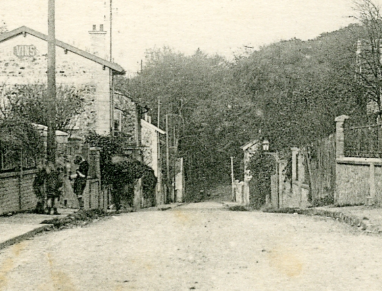 La partie basse de la rue Rmont descend vers le chemin du Cordon et le chemin de la Sablire,  l’ore du bois de Viroflay.