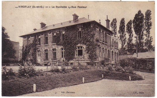 Vue de la Ruchette et du parc. CPA L’H, spia, circule le 28 dc 1938. Carte de voeux, crite par un enfant.