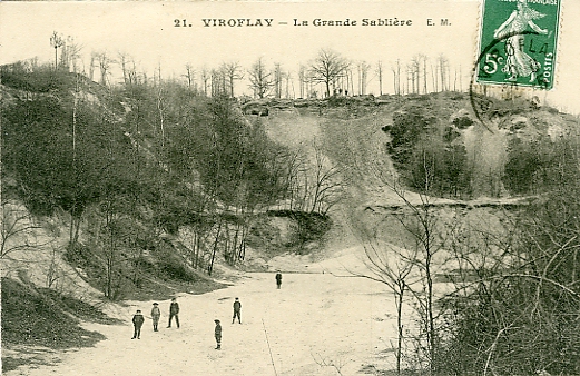 La vue  anime de la sablire la plus classique.  CPA E. Malcuit n° 21 circule. (coll. part.)