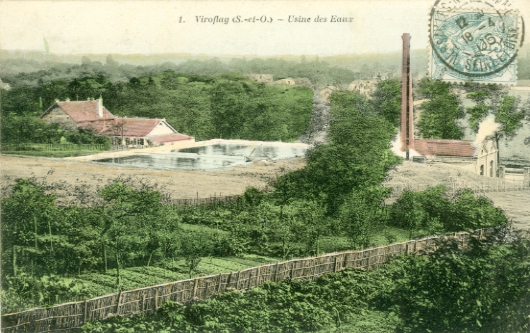 L’Usine des Eaux. CPA colorie n° 1, circule le 18/04/1905. Collection particulire.