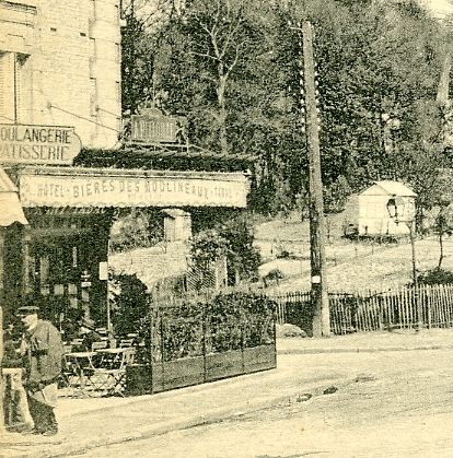 Dtail de la vue prcdente, avec le caf des Moulineaux.