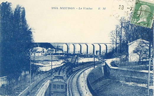 Le viaduc depuis le Val Fleury. Carte bleue.